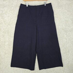 Boden Womens Wide Leg Culottes Size 14R US Navy Blue Stretch Cropped